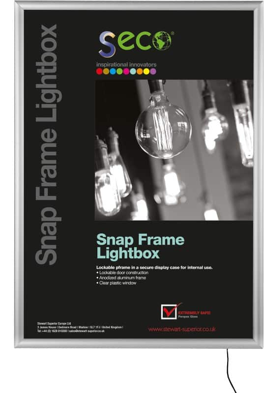 Stewart Superior A0 Snap Frame Silver Aluminium LEDSNA0 90 (W) x 1.2 (D) x 124.5 (H) cm