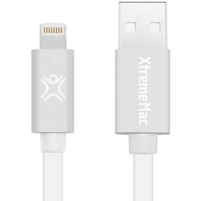 XtremeMac XCL-FLD-83 1 x USB A to 1 x Apple Lightning Male Flat LED Cable 1.2m White, Space Grey
