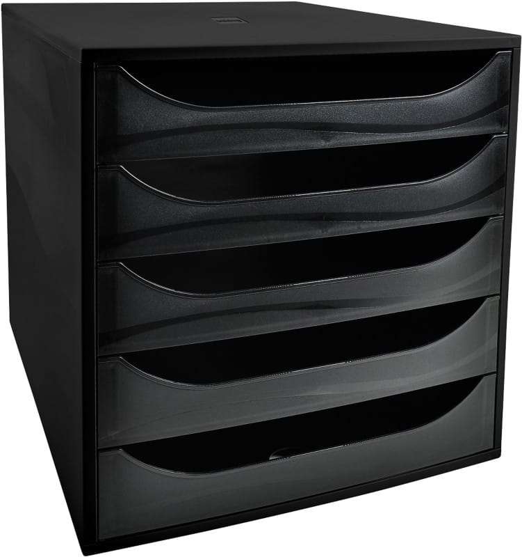 Viking Desktop Drawers PS (Polystyrene) Black 5 Drawers 28.4 x 34.8 x 29 cm A4+