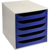 Viking Desktop Drawers PS (Polystyrene) Blue, Grey 5 Drawers 28.4 x 34.8 x 29 cm