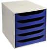 Office Depot 5 Drawer filing unit Grey, blue 28.4 x 34.8 x 29 cm
