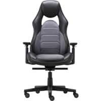 Realspace Synchro Tilt Executive Chair Adjustable Armrest Hades Bonded Leather Black