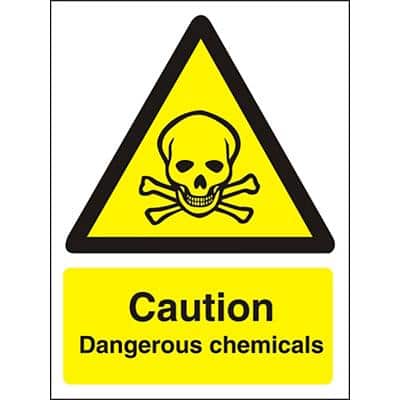 Warning Sign Dangerous Chemicals Plastic 20 x 30 cm