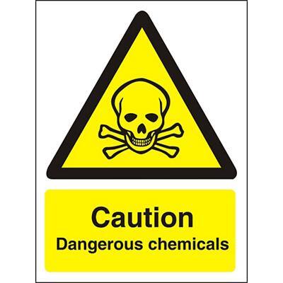 Warning Sign Dangerous Chemicals Vinyl 30 x 20 cm