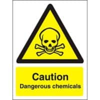 Warning Sign Caution Dangerous Chemicals Adhesive Vinyl 40 x 30 cm