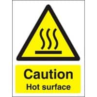 Warning Sign Caution: Hot Surface Vinyl Yellow, Black 7.5 x 5 cm