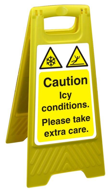 Warning Sign Icy Freestanding PP (Polypropylene) 60 x 30 cm