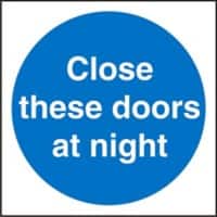 Mandatory Sign Close At Night Adhesive Vinyl 20 x 20 cm