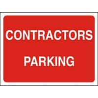 Site Sign Contractors Fluted board Red, White 45 x 60 cm