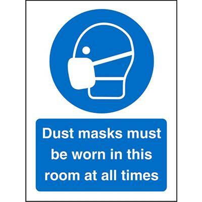 Mandatory Sign Dust Masks Plastic Blue, White 30 x 20 cm