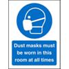 Mandatory Sign Dust Masks vinyl B;ue, White 30 x 20 cm