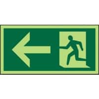 Fire Exit Sign Left Arrow Adhesive Vinyl 15 x 30 cm