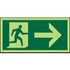 Fire Exit Sign with Right Arrow Self Adhesive Plastic 10 x 20 cm