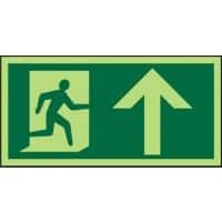 Fire Exit Sign Up Arrow Adhesive Plastic 10 x 20 cm