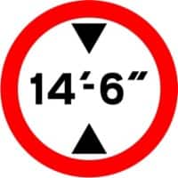Unbranded Road Sign Max Height 14'6" Wall Mounted ACM (Aluminium Composite Material) 45 x 45 cm