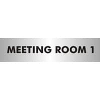 Office Sign Meeting Room 1 Acrylic Silver 4.5 x 19 cm