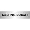 Office Sign Meeting Room 1 Acrylic Silver 4.5 x 19 cm