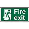 Direction Sign Fire Exit Plastic Green, White 30 x 20 cm
