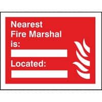 Fire Sign Nearest Marshall Plastic Red, White 15 x 20 cm