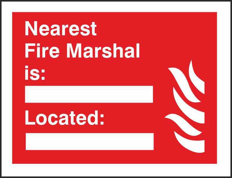 Fire Information Sign Nearest Marshall Adhesive Vinyl 15 x 20 cm