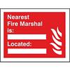 Fire Sign Nearest Marshall Vinyl Red, White 15 x 20 cm