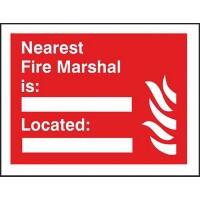 Fire Sign Nearest Marshall Vinyl Red, White 15 x 20 cm