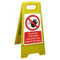 Floor Sign No Access Authorised Personnel Only PP Yellow 60 x 30 cm