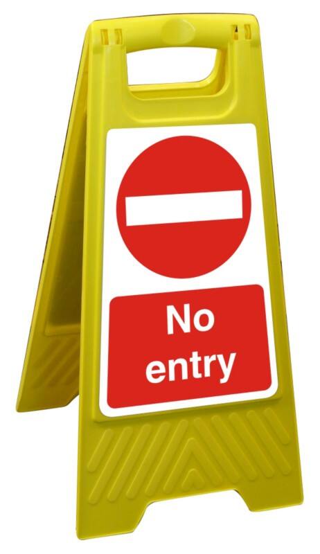 Warning Sign No Entry Freestanding PP (Polypropylene) 60 x 30 cm