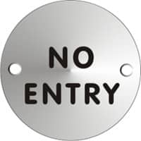 Sign No Entry Adhesive Aluminium