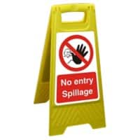 Floor Sign No Entry Spillage Polypropylene Yellow 60 x 30 cm