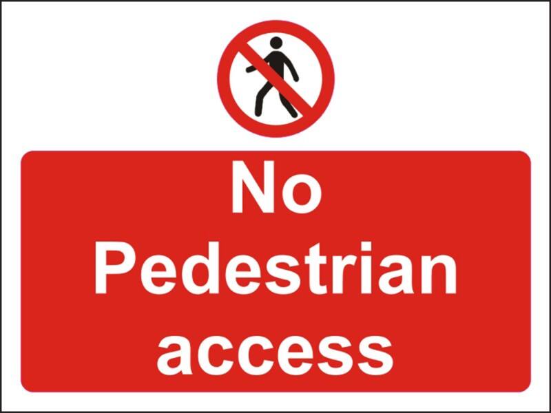 Information Sign No Pedestrians Freestanding Corrugated Board 45 x 60 cm