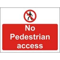 Information Sign No Pedestrians Freestanding Corrugated Board 45 x 60 cm