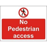 Site Sign No Pedestrians Fluted board 45 x 60 cm