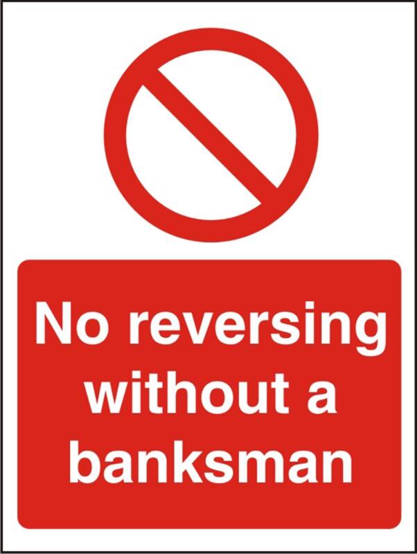 Information Sign No Reversing Adhesive Plastic 60 x 40 cm