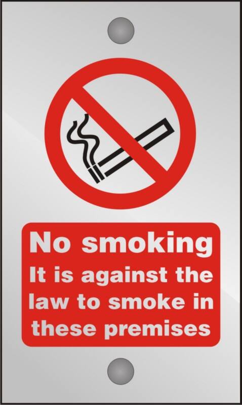 Warning Sign No Smoking Adhesive Acrylic 20 x 12 cm