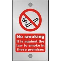 Warning Sign No Smoking Adhesive Acrylic 20 x 12 cm