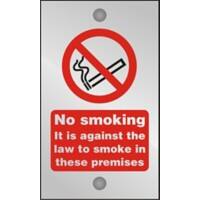 Prohibition Sign Against The Law to Smoke on These Premises Acrylic 20 x 12 cm