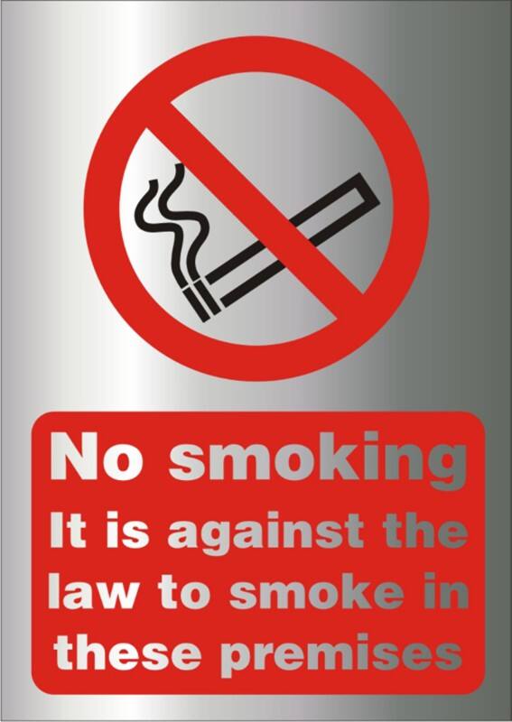 Warning Sign No Smoking Adhesive Aluminium 20 x 15 cm