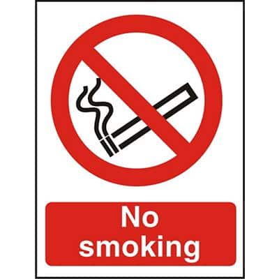 Prohibition Sign No Smoking Acrylic 20 x 15 cm