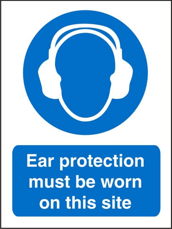 Mandatory Sign Ear Protection Adhesive Vinyl 30 x 20 cm