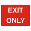 Site Sign Exit Only Fluted board Red, White 45 x 60 cm