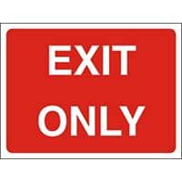 Site Sign Exit Only Fluted board Red, White 45 x 60 cm