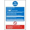 Fire Sign Fire Action Self Adhesive Plastic 20 x 15 cm