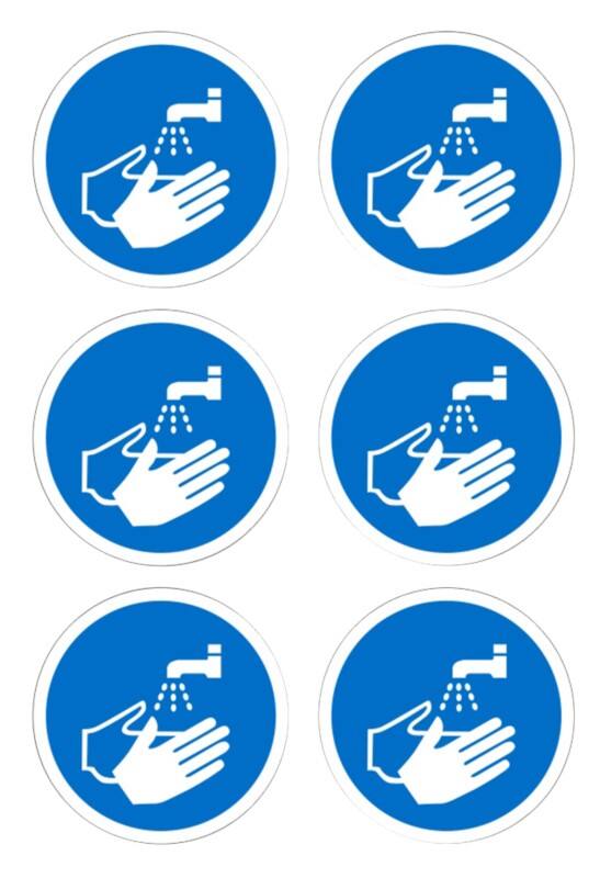 Mandatory Sign Wash Hands Adhesive Plastic