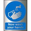 Mandatory Sign Now Wash Your Hands Acrylic 20 x 15 cm