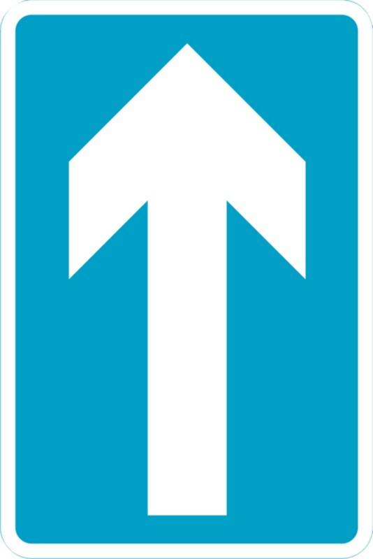 Road Sign One Way Wall Mounted ACM (Aluminium Composite Material) 45 x 45 cm