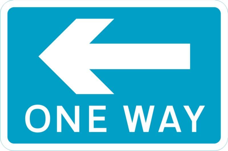 Road Sign One Way Left Wall Mounted ACM (Aluminium Composite Material) 45 x 45 cm