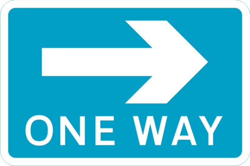 Road Sign One Way Right Wall Mounted ACM (Aluminium Composite Material) 45 x 45 cm