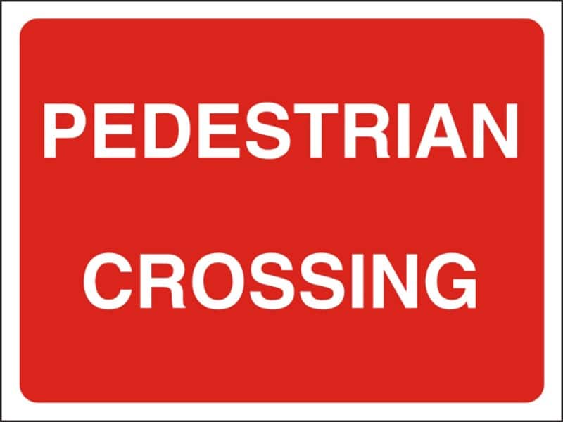 Information Sign Pedestrian Crossing Freestanding PVC (Polyvinyl Chloride) 45 x 60 cm