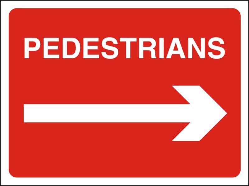 Information Sign Pedestrians Right Freestanding PVC (Polyvinyl Chloride) 45 x 60 cm